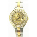 Rolex Oyster Perpetual Lady Stainless Steel and 18K yellow Gold with 1.70 ctw Diamond Bezel 26mm Watch
